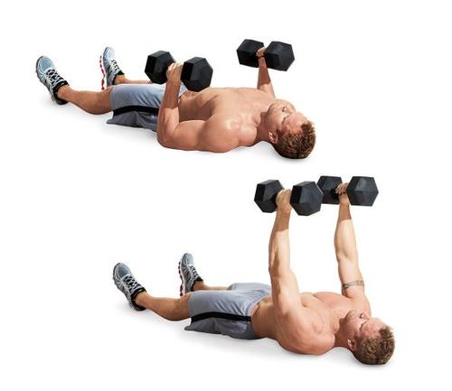 Without a bench: 9 exercises with dumbbells on the chest